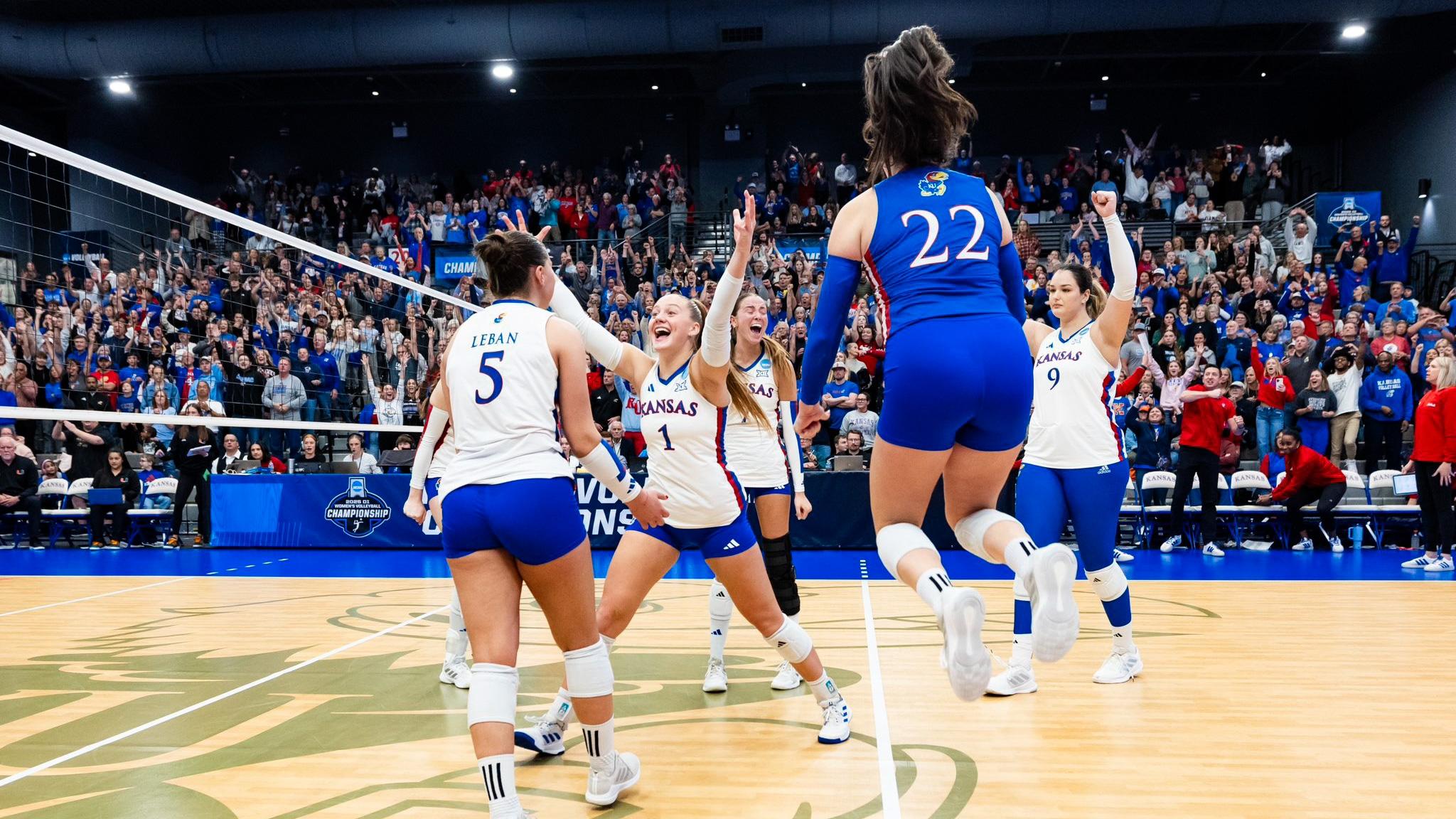 Kansas volleyball celebrates
